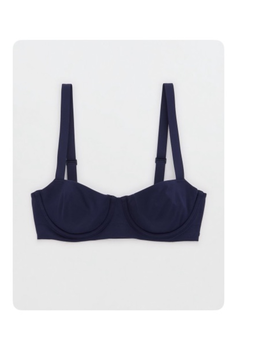 aerie Navy Underwire Bra with Adjustable Straps